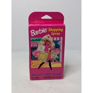 Sealed Vintage Mattel 1991 Barbie Shopping Spree Giant Card Game